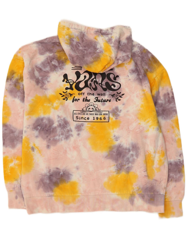 Felpa con cappuccio grafica ampia da uomo di Vans, maglione XS, cotone tie-dye multicolore