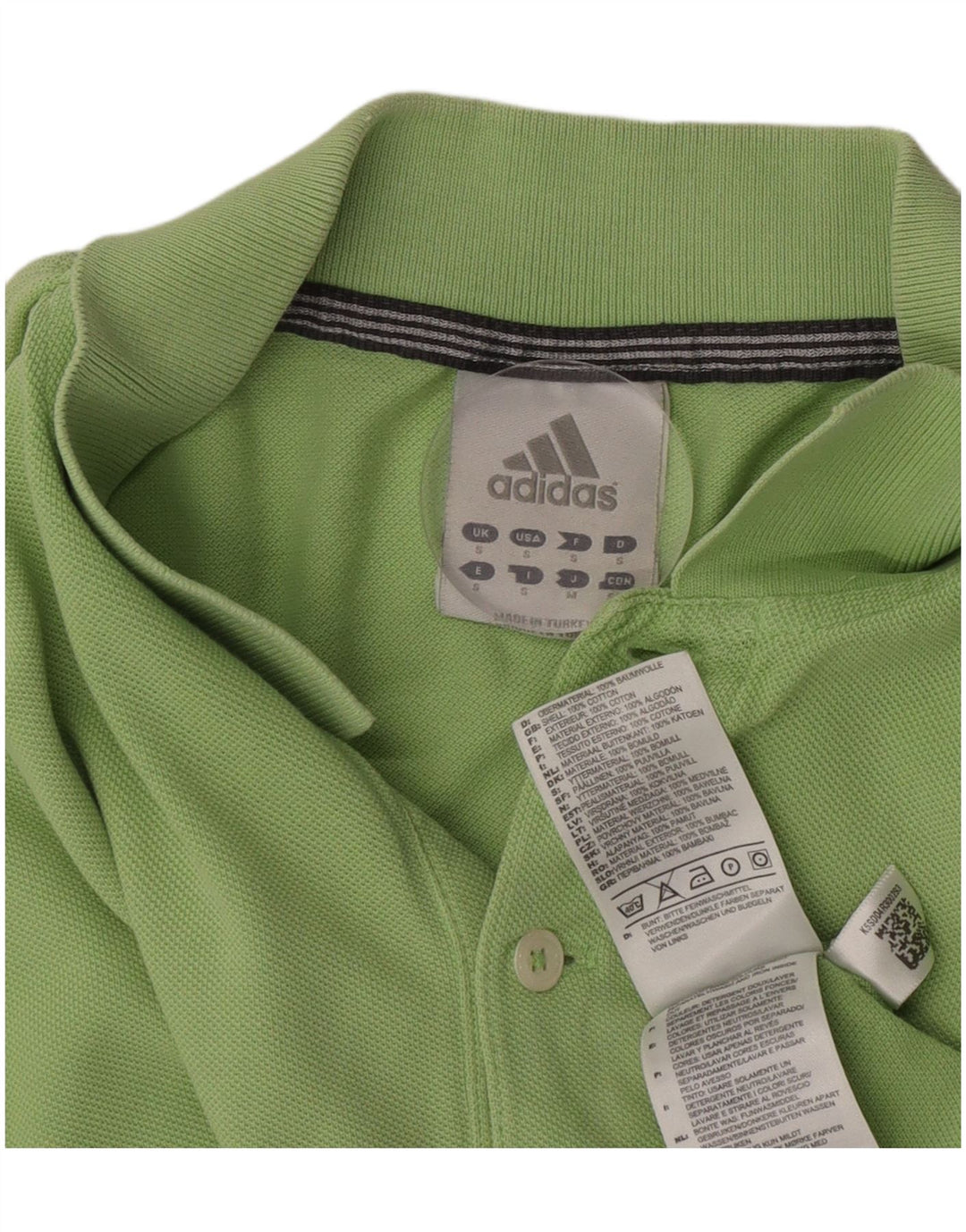 Polo Adidas da uomo piccola in cotone verde
