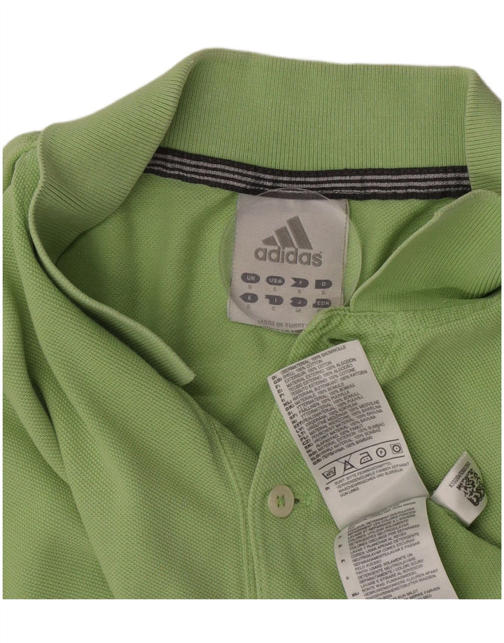 Polo Adidas da uomo piccola in cotone verde