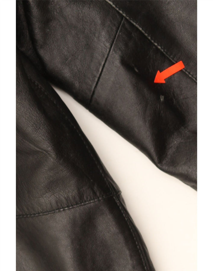 Giacca in pelle da donna vintage IT 44 media in pelle nera