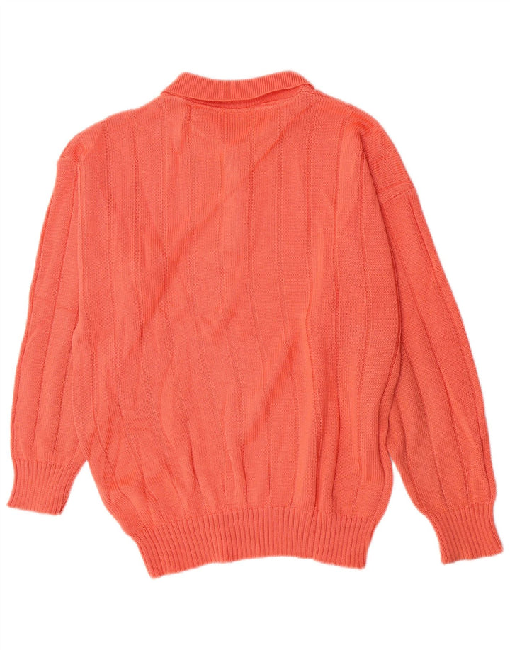 Maglione vintage da uomo con collo alto, piccolo arancione a rombi/diamante