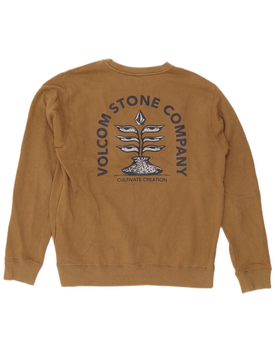 Volcom Felpa con grafica da uomo Maglione grande in cotone kaki