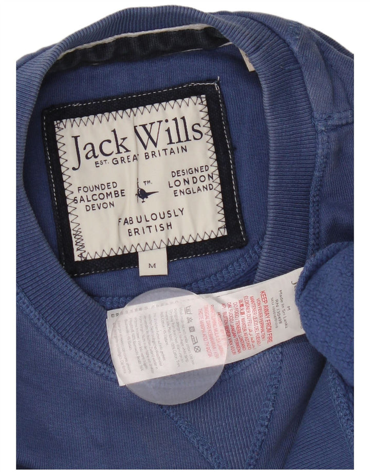 Felpa grafica da uomo Jack Wills, maglione, cotone blu medio