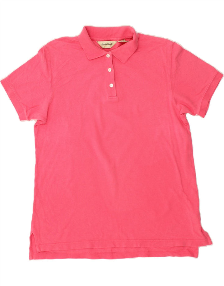 EDDIE BAUER Womens Polo Shirt UK 14 Medium Pink Cotton Vintage Eddie Bauer and Second-Hand Eddie Bauer from Messina Hembry 