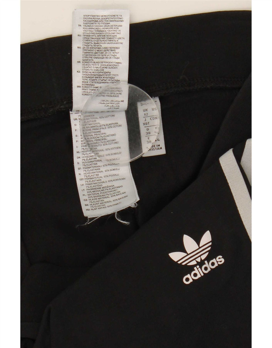 Leggings Adidas da donna UK 12 medio nero cotone