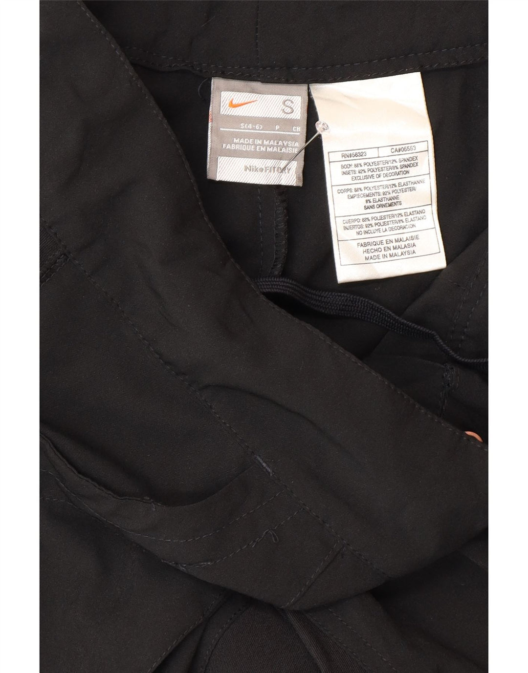 Pantaloni Capri da donna Nike US 4/6 Small W30 L21 Poliestere nero sportivo