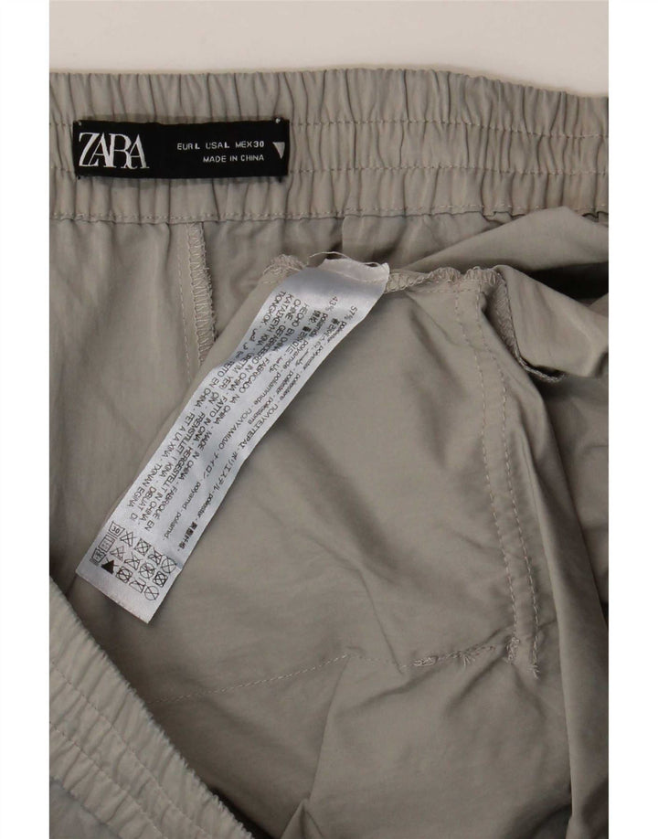 Pantaloncini cargo Zara da donna grandi W30 poliestere grigio