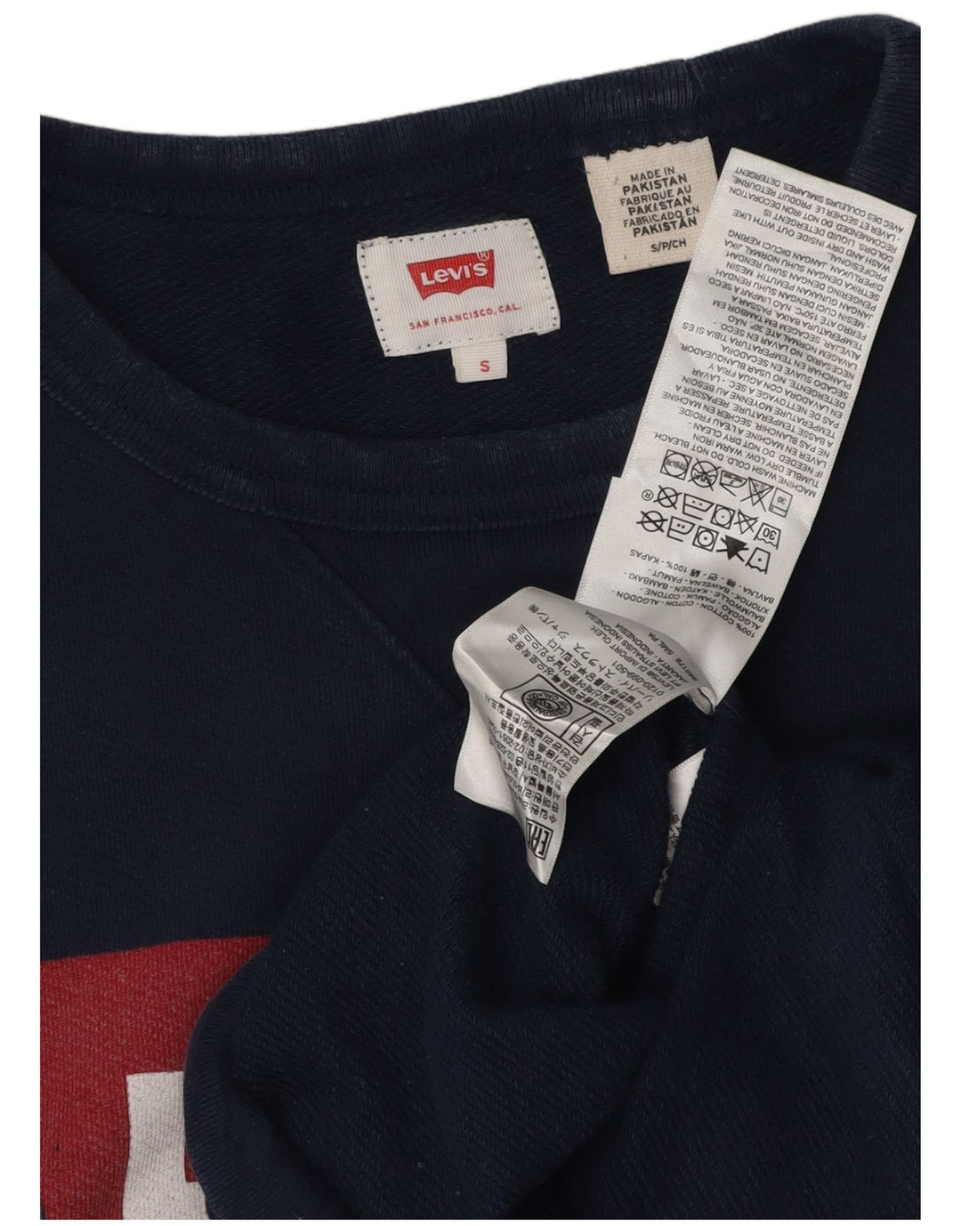 LEVI'S Felpa con grafica da uomo Maglione piccolo in cotone blu navy