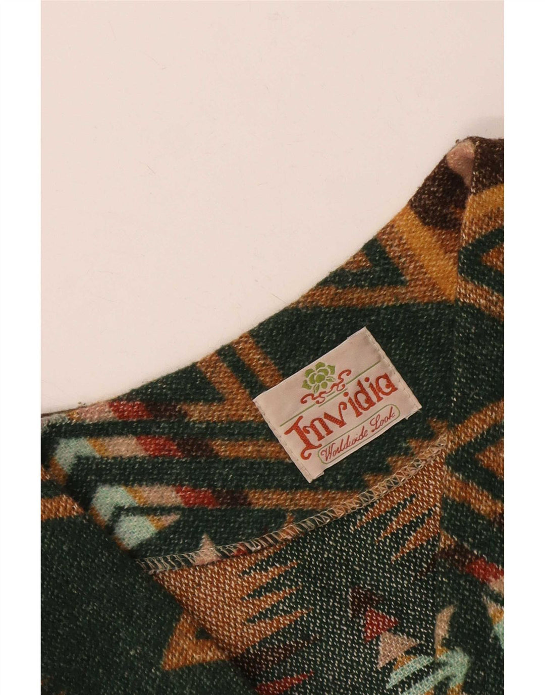 Gilet da uomo vintage XL verde geometrico azteco