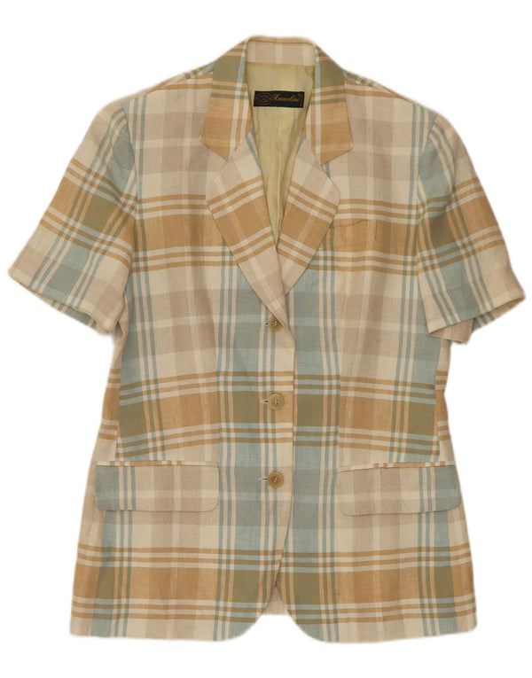 Giacca Blazer Donna Manica Corta Lanolini IT 44 Medium Multicolore Check
