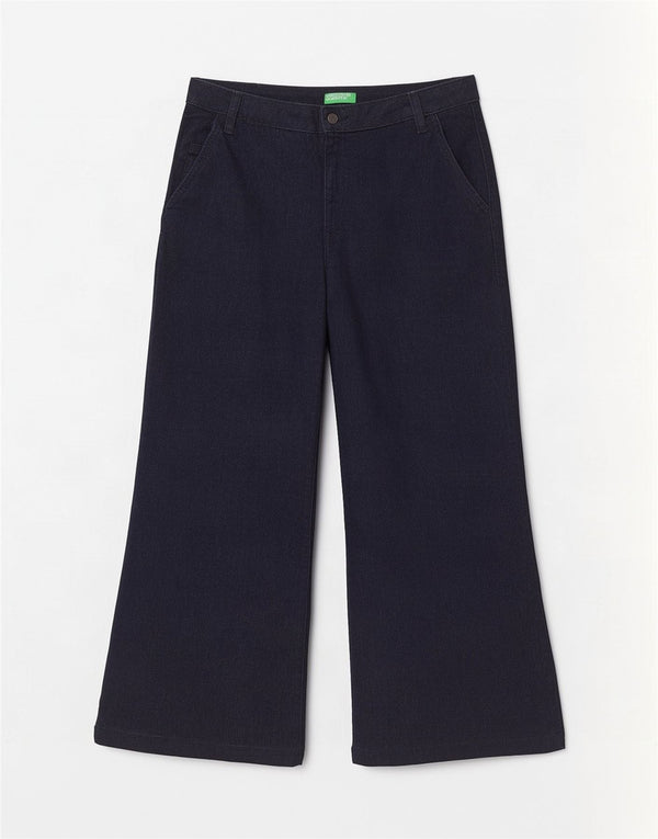 Jeans da donna Benetton Sophia a gamba larga UK 14 Large W32 L29 Cotone blu navy