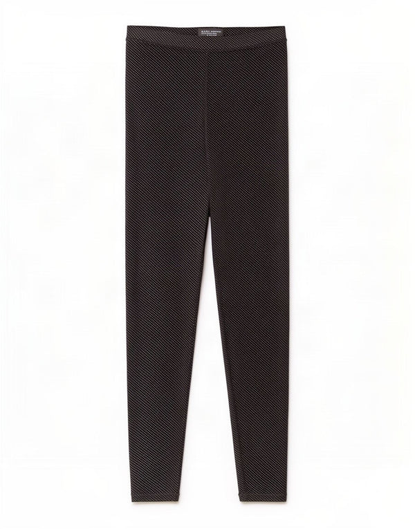 Leggings Zara da donna UK 8 Small poliestere maculato nero
