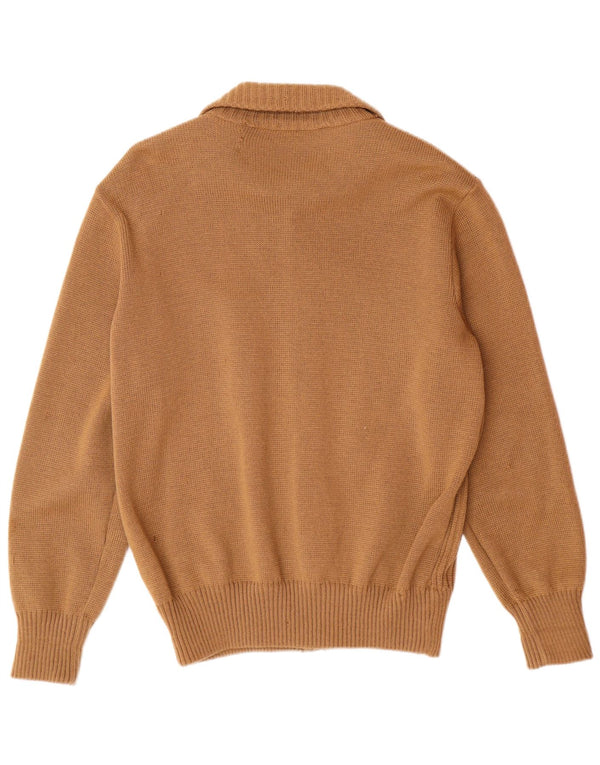 Maglione cardigan da uomo VINTAGE IT 54 XL Lana marrone