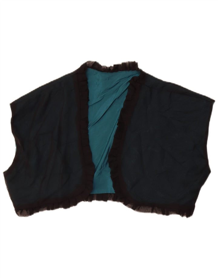 Top Bolero senza maniche vintage da donna UK 14 medio nero