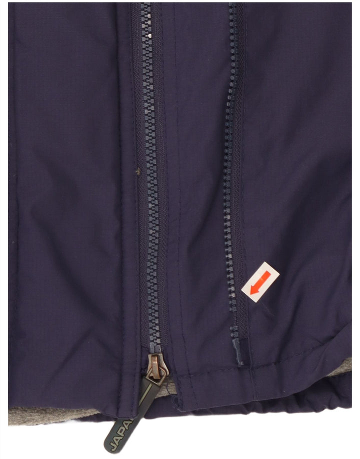 Giacca a vento da donna con cappuccio Superdry UK 16 Large in nylon blu navy
