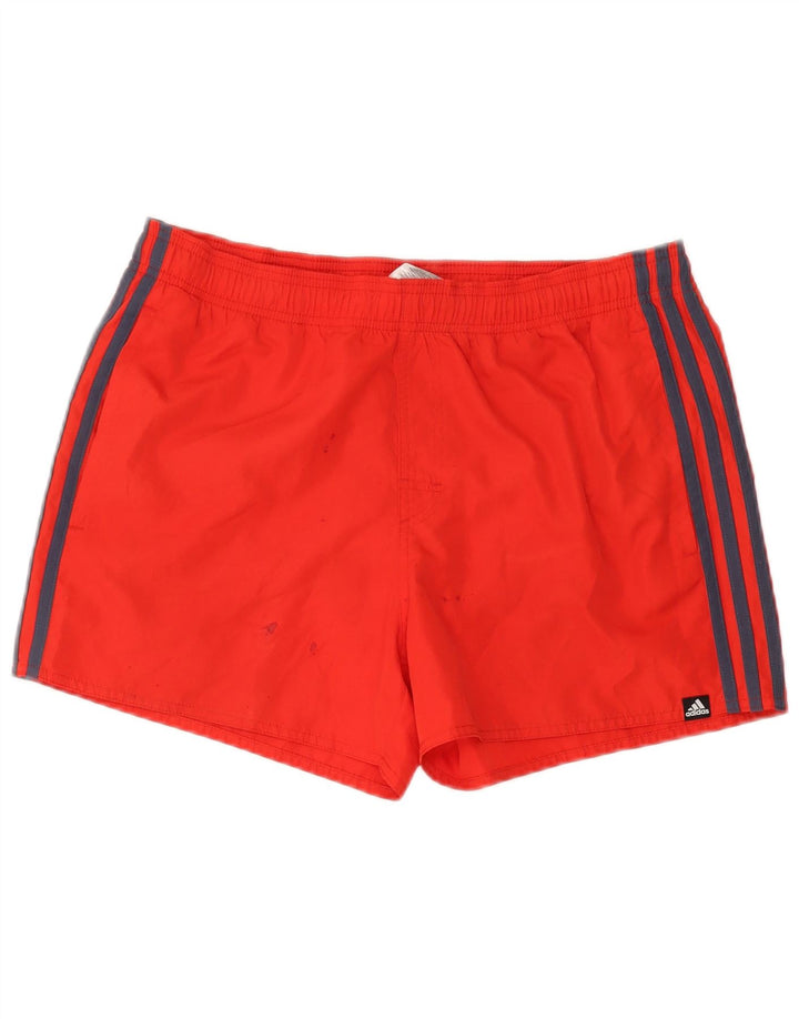 Pantaloncini da bagno Adidas da uomo in poliestere rosso medio