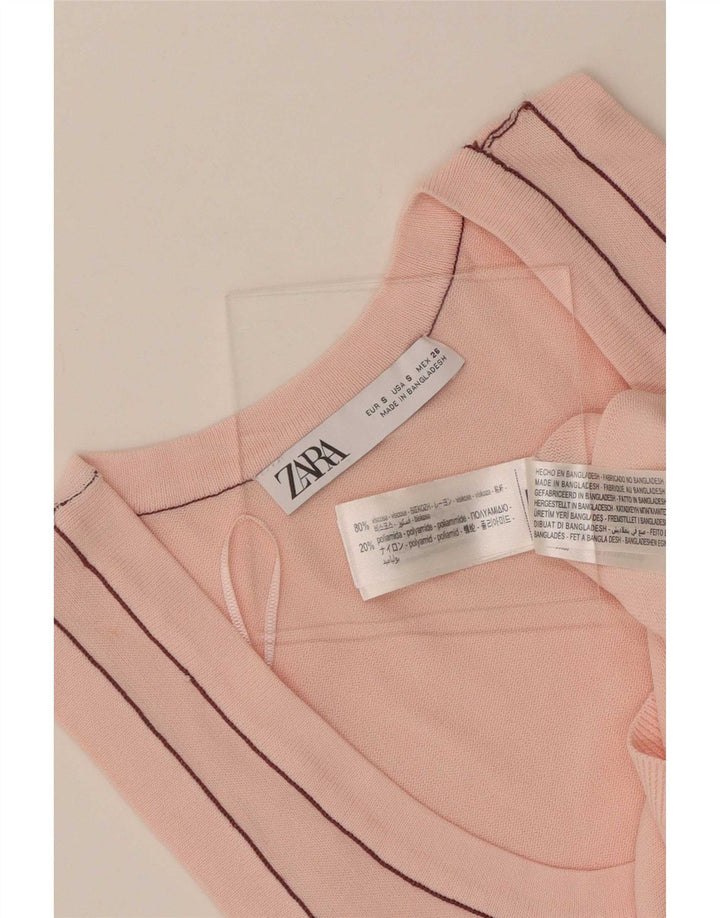Canotta da donna Zara UK 8 piccola in viscosa rosa
