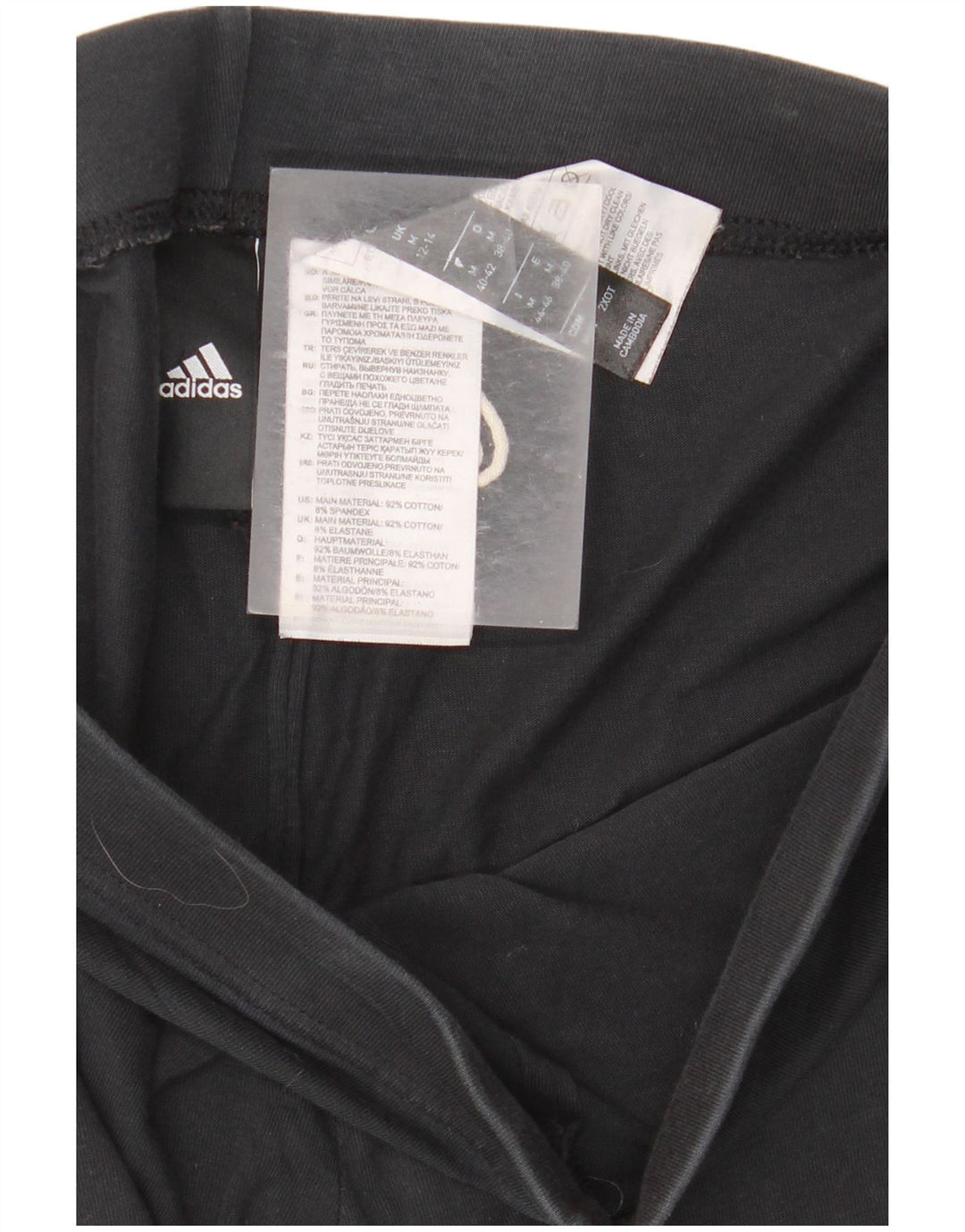 Leggings grafici da donna Adidas UK 12 cotone medio nero