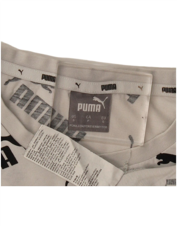 T-shirt grafica da uomo Puma Top Small in cotone bianco
