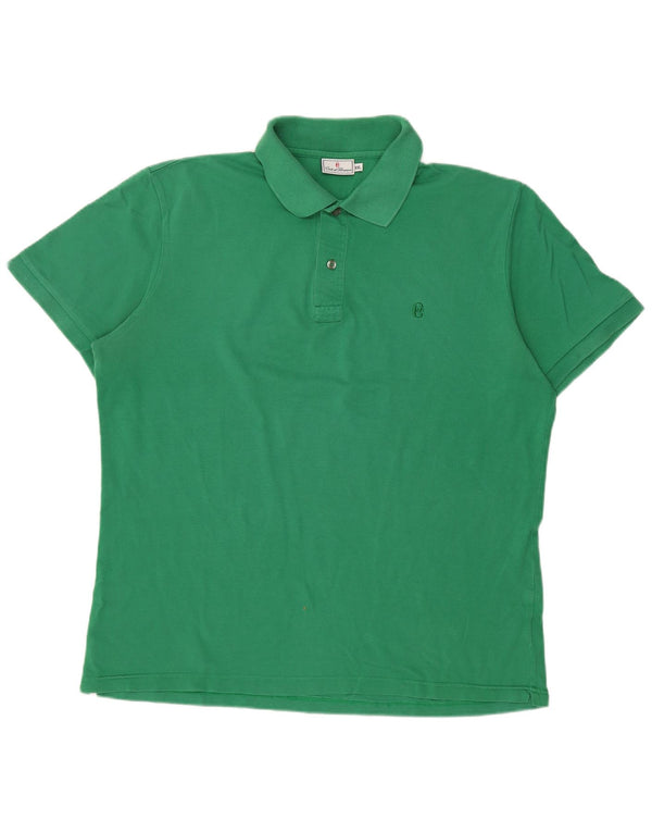 CONTE OF FLORENCE Mens Polo Shirt 2XL Green Cotton