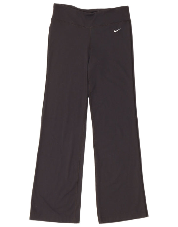 Pantaloni da tuta da donna Nike Dri Fit a gamba larga UK 6 XS nylon nero
