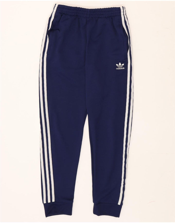 Pantaloni da tuta da uomo Adidas Joggers piccoli in poliestere blu navy