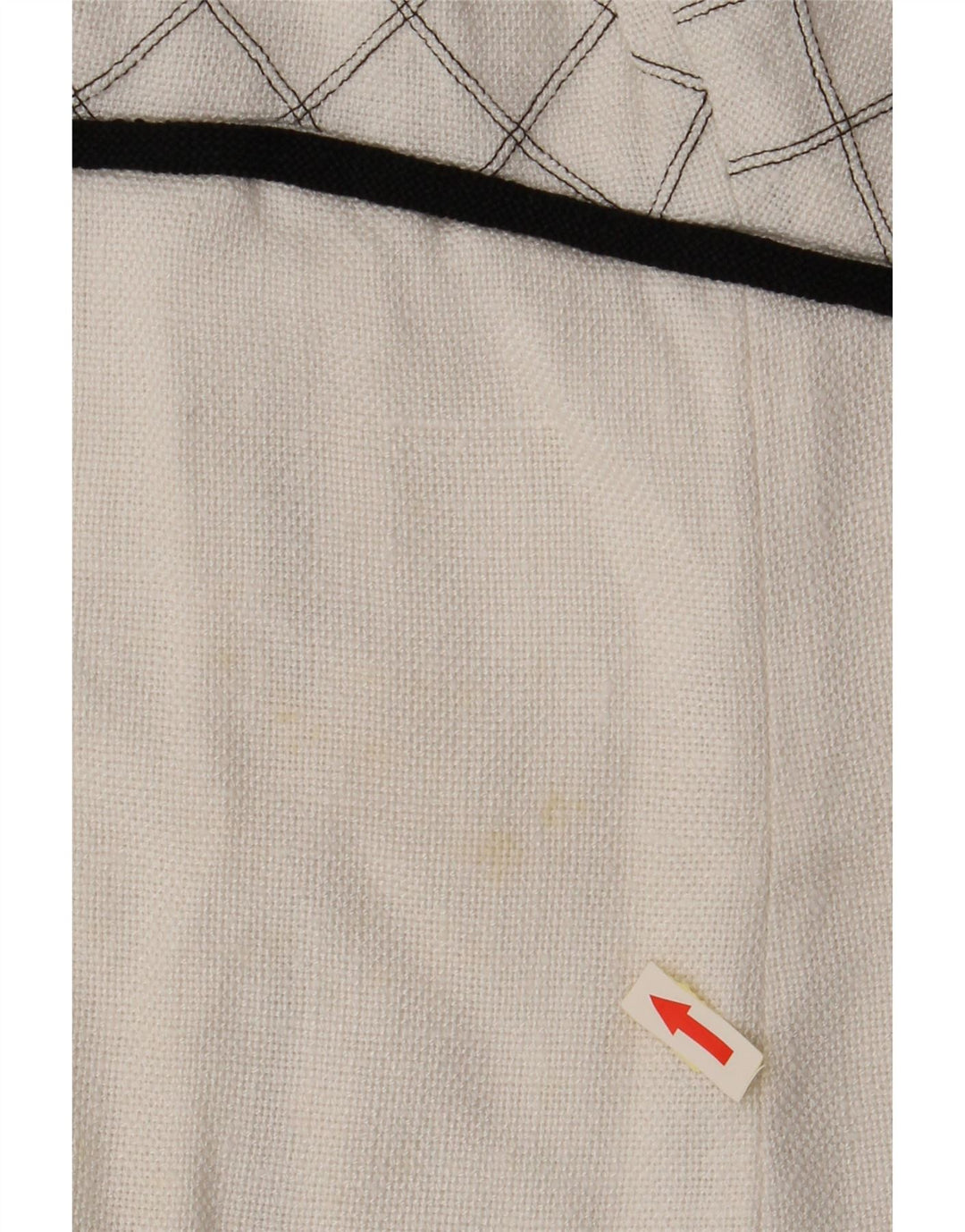 Abito a trapezio senza maniche da donna VINTAGE UK 8 piccoli quadri bianchi