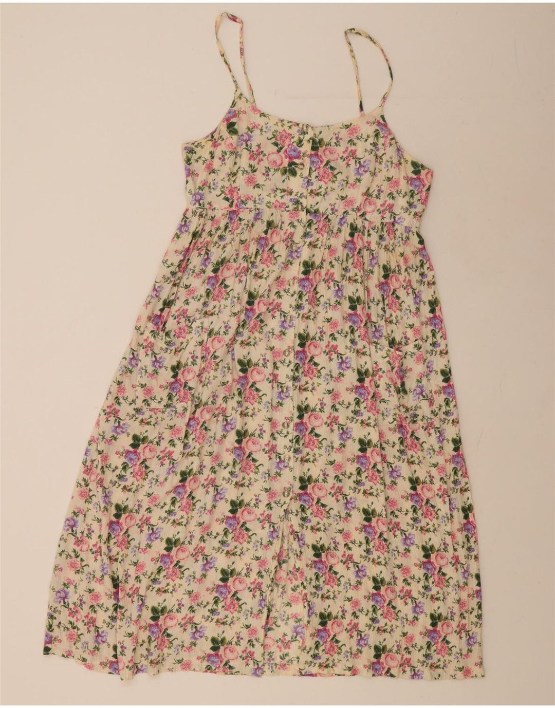 ONYX Womens Sundress UK 12 Medium Off White Floral Vintage Onyx and Second-Hand Onyx from Messina Hembry 