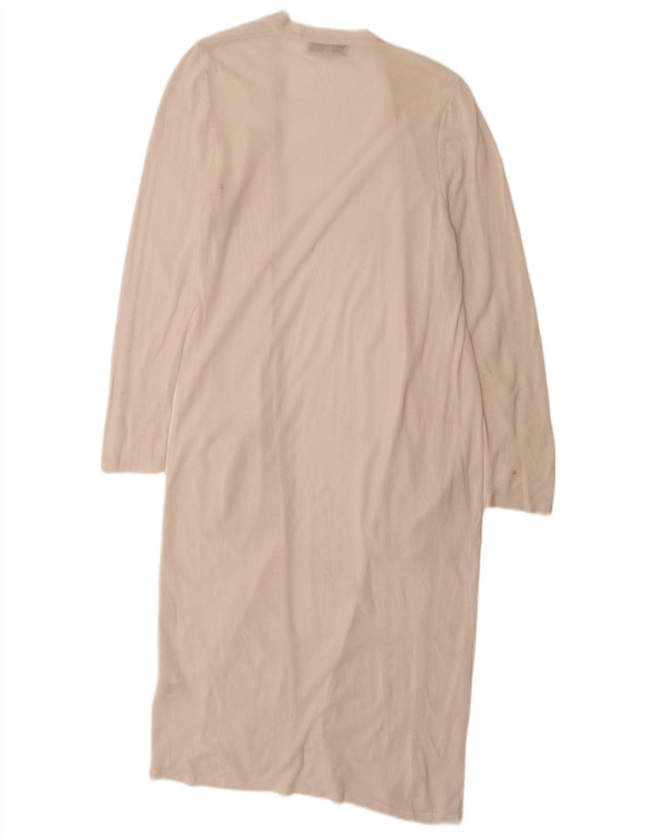 Maglione cardigan lungo da donna Marks & Spencer UK 14 medio bianco sporco