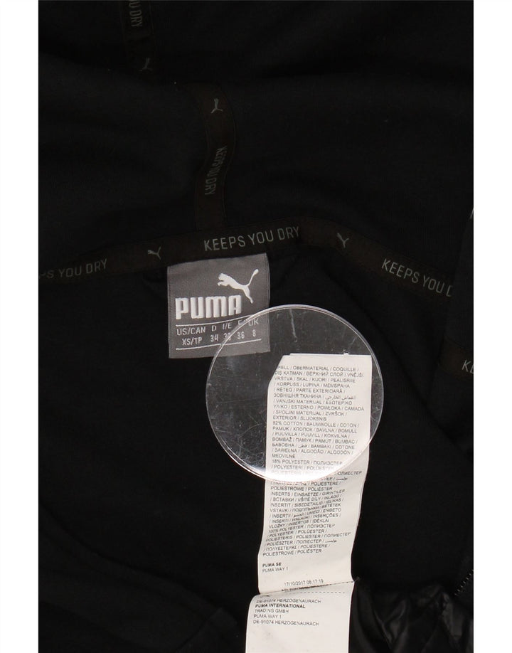 PUMA Womens Oversized Zip Hoodie Sweater UK 8 Small  Black Colourblock Vintage Puma and Second-Hand Puma from Messina Hembry 