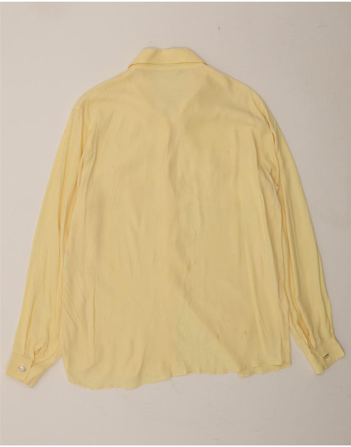 FERRETTI Womens Shirt Blouse IT 50 XL Yellow Silk Vintage Ferretti and Second-Hand Ferretti from Messina Hembry 