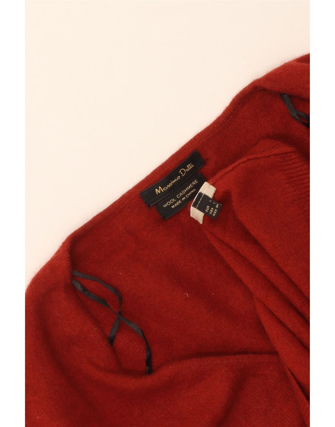 MASSIMO DUTTI Maglione da donna con scollo a V UK 14 Grande lana rossa