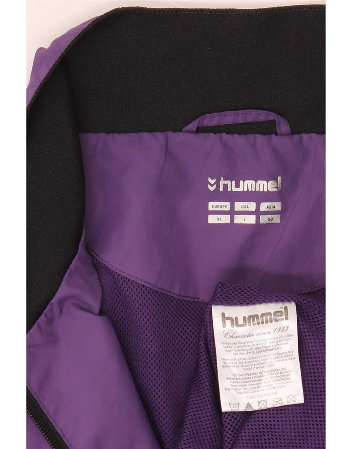 Giacca da ginnastica grafica da uomo Hummel, grande, in poliestere color block viola