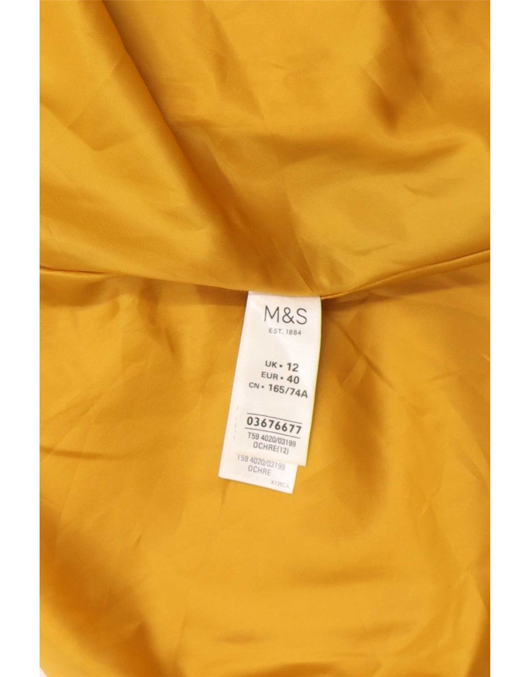 Gonna longuette da donna Marks & Spencer UK 12 media W30 poliestere giallo