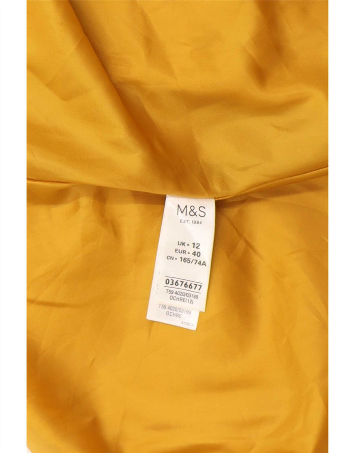 Gonna longuette da donna Marks & Spencer UK 12 media W30 poliestere giallo