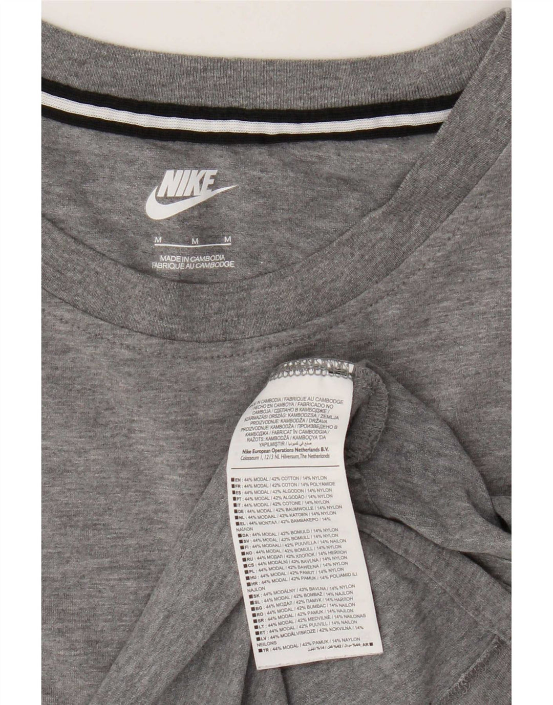 T-shirt da donna Nike Top UK 14 grigio medio chiazzato modal