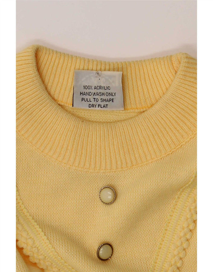 Maglione maglione girocollo da donna Snatch UK 14 Acrilico giallo medio