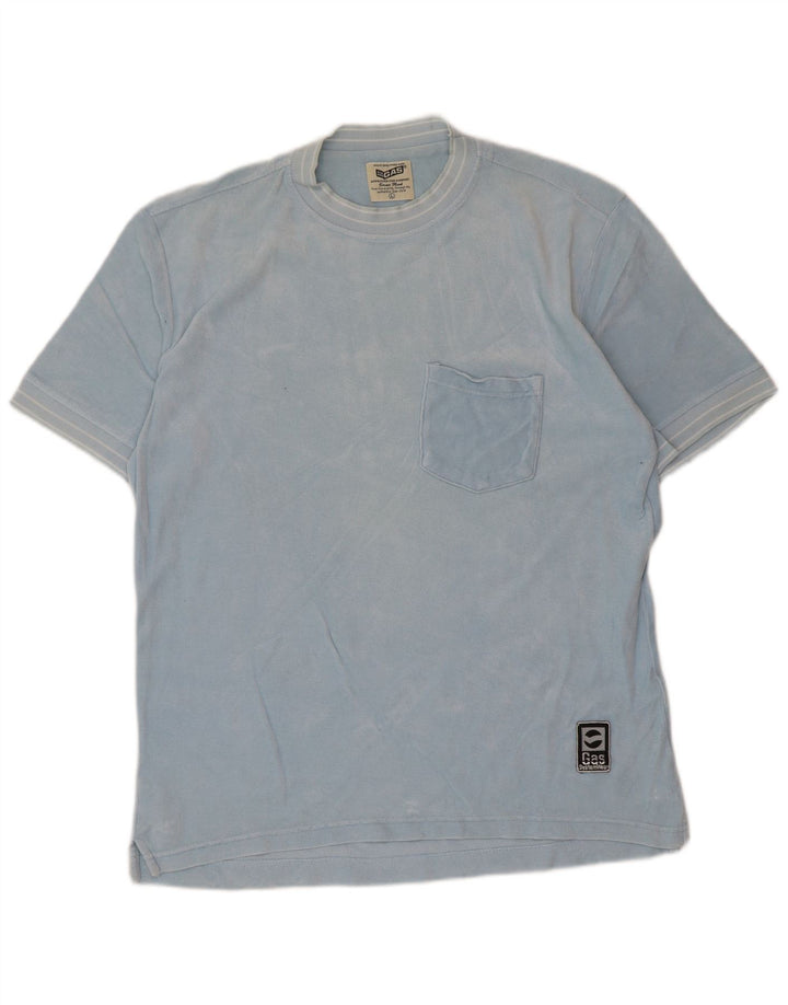 T-shirt uomo Gas Top Large in cotone blu