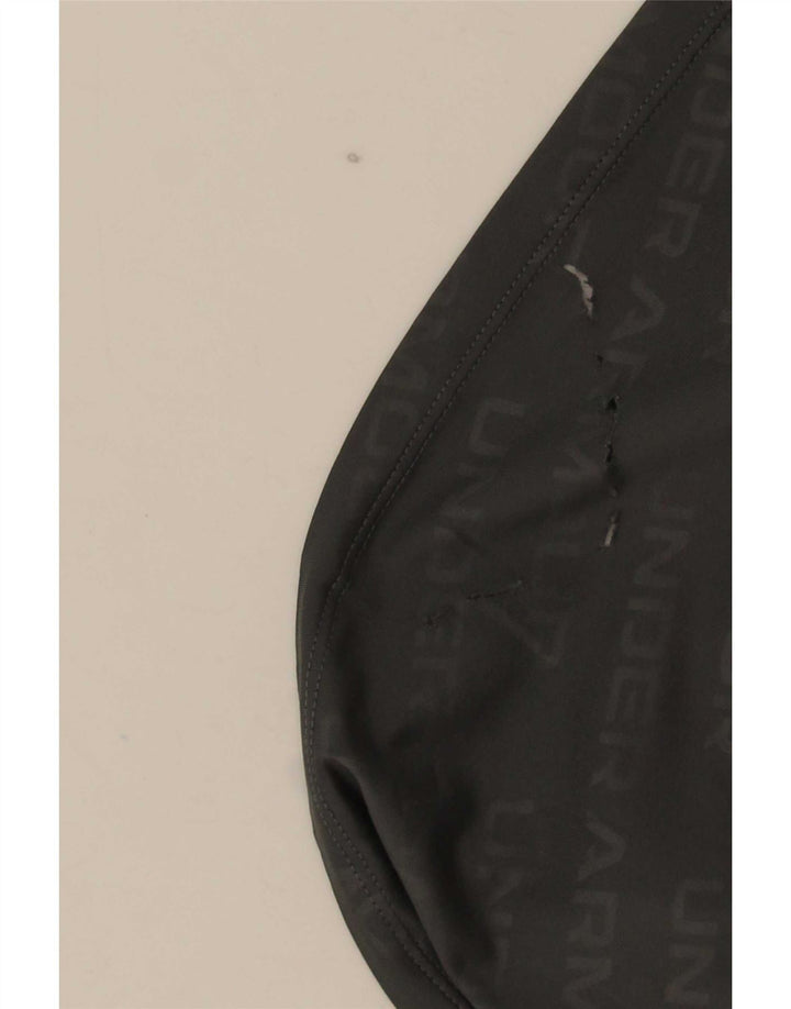 Top della tuta da ginnastica Under Armour da uomo con zip grafica e poliestere grigio medio