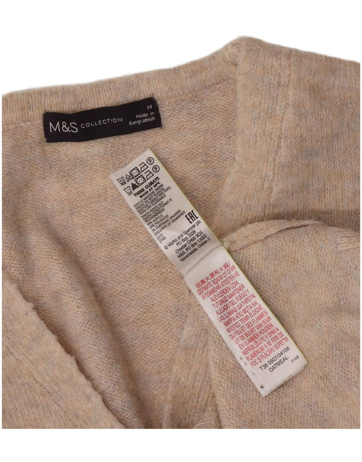 Maglione maglione con scollo a V da donna Marks & Spencer UK 14 Grigio medio chiazzato