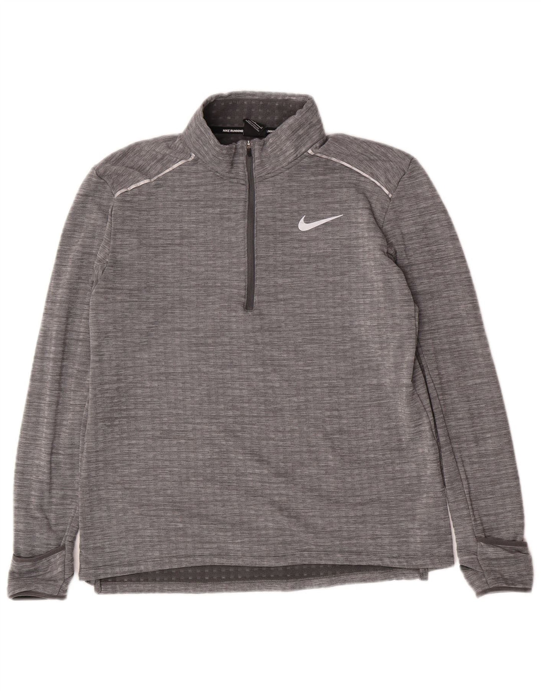 Nike Uomo Running Zip Collo Pullover Tuta Top Large Grigio Poliestere