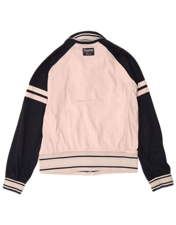 Giacca superiore della tuta da ragazza CHAMPION 11-12 anni Large Pink Colourblock