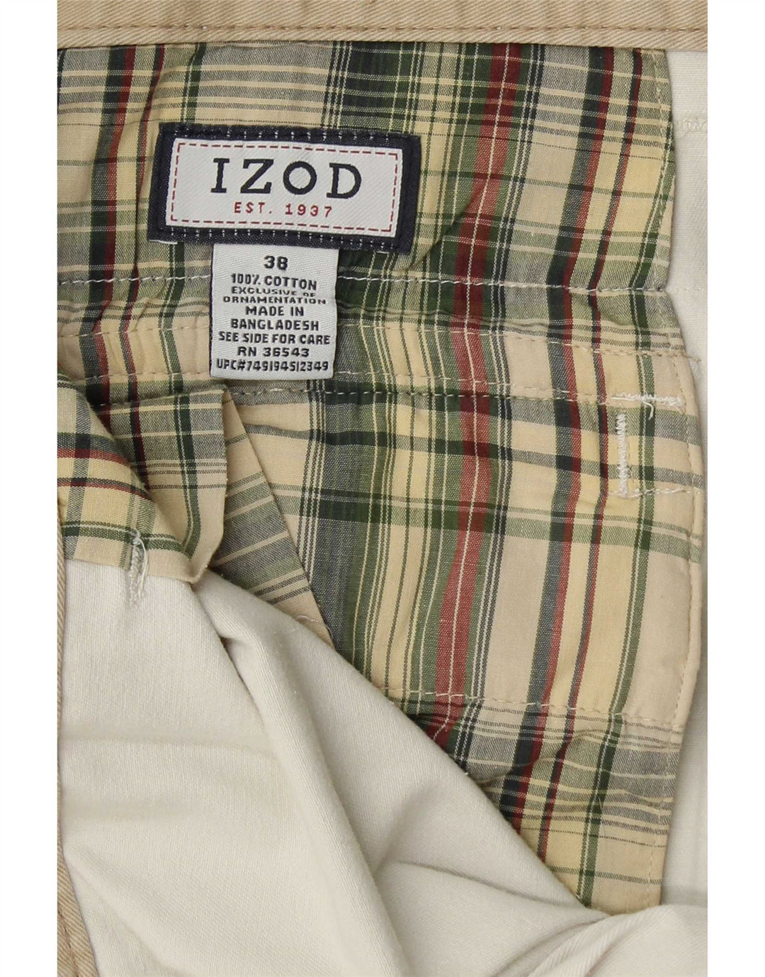 Pantaloncini cargo da uomo Izod W38 XL cotone bianco