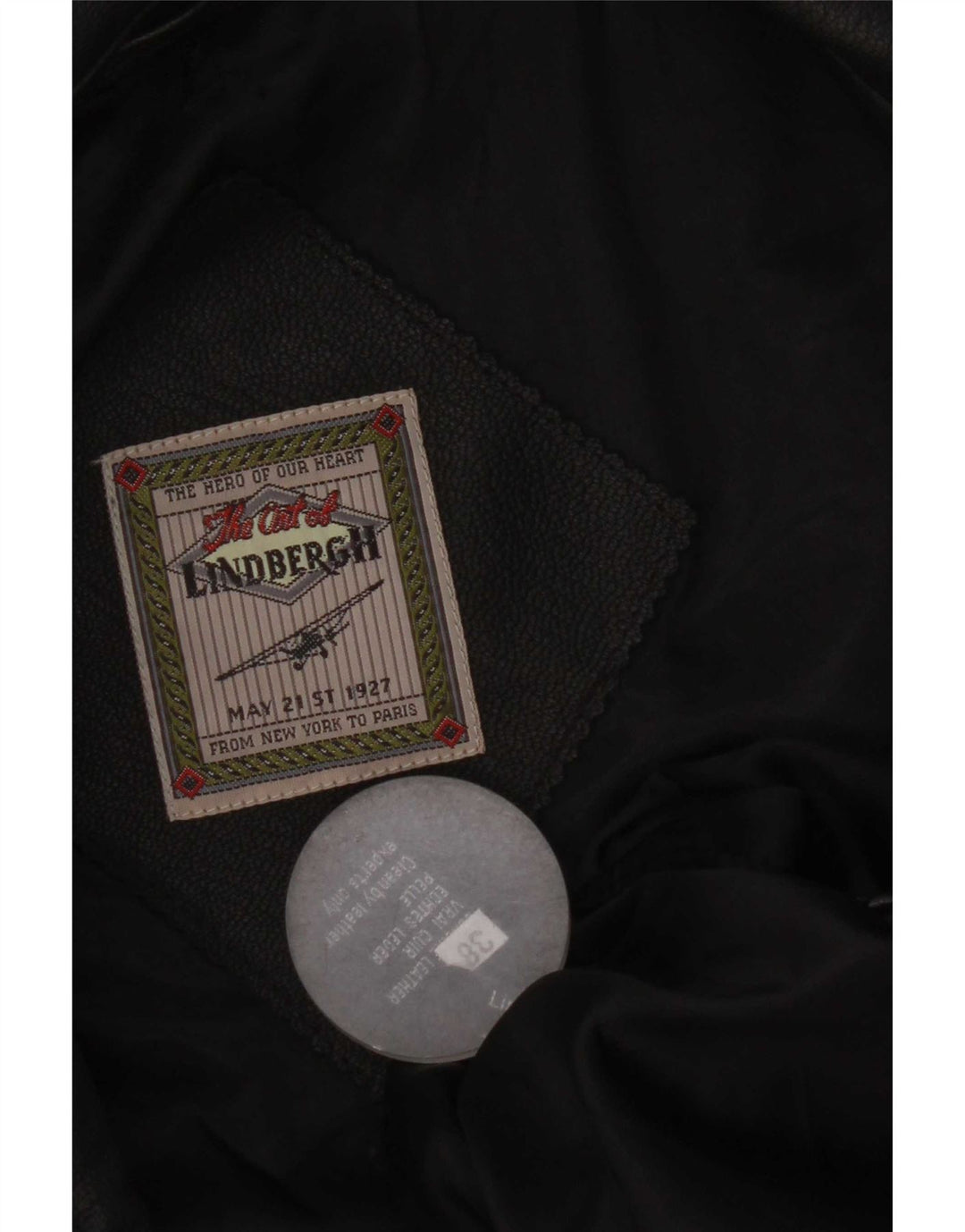 Gilet in pelle vintage da donna EU 38 medio nero