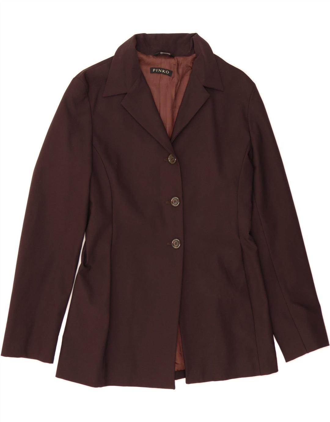 PINKO Womens 3 Button Blazer Jacket UK 10 Small Brown Polyester Vintage Pinko and Second-Hand Pinko from Messina Hembry 