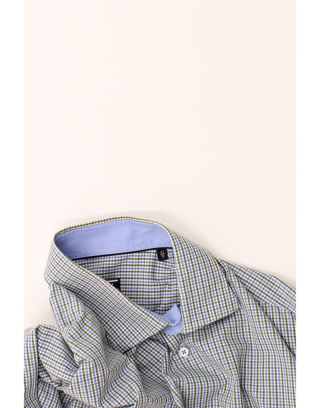 TOMMY HILFIGER Mens Tailored Shirt Size 16 41 Large Green Check Cotton Vintage Tommy Hilfiger and Second-Hand Tommy Hilfiger from Messina Hembry 
