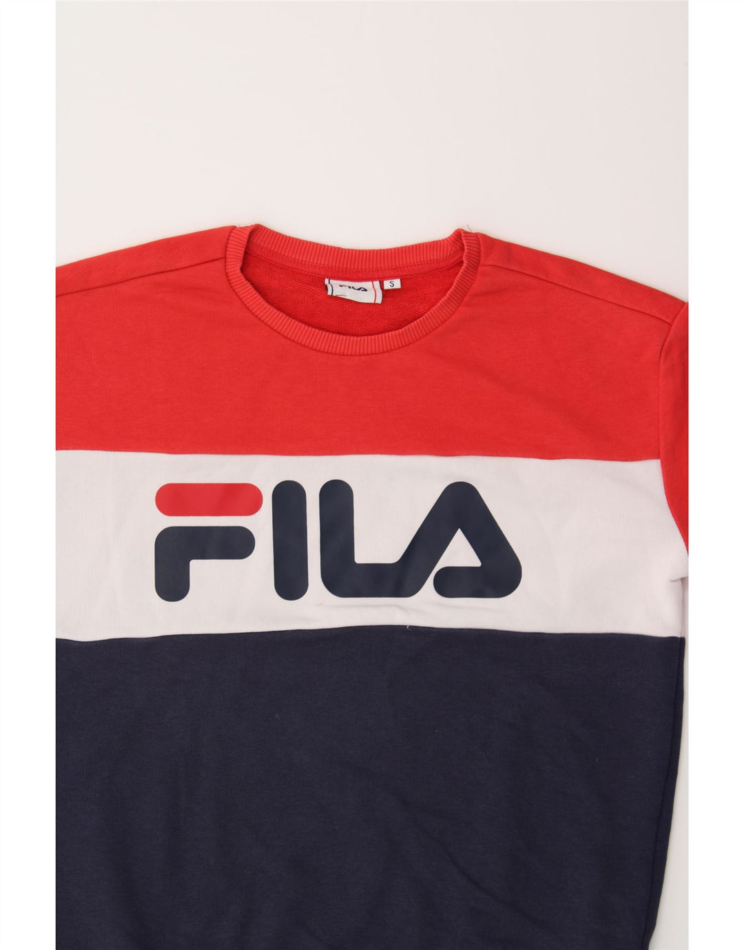 FILA Womens Graphic Sweatshirt Jumper UK 10 Small Multicoloured Vintage Fila and Second-Hand Fila from Messina Hembry 