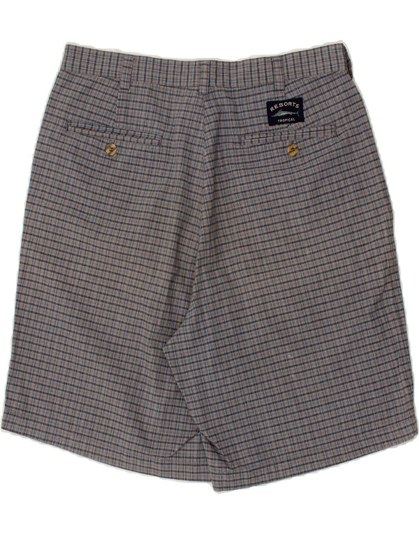 Pantaloncini chino da uomo VINTAGE W32 cotone a quadri grigio medio