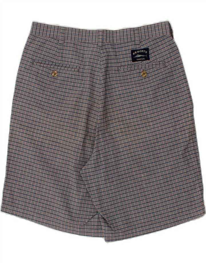 Pantaloncini chino da uomo VINTAGE W32 cotone a quadri grigio medio