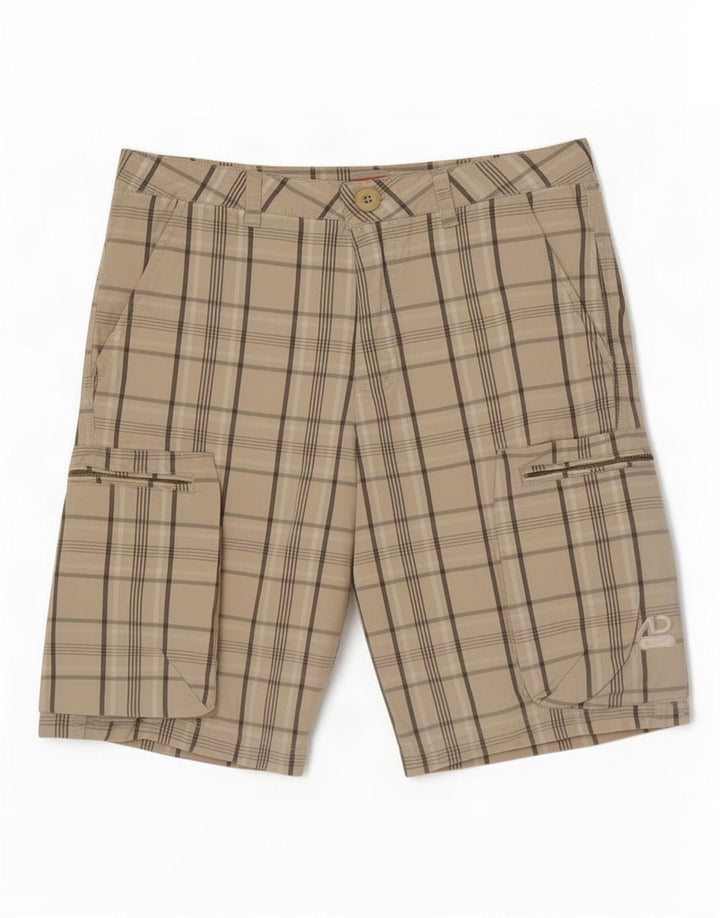 Pantaloncini cargo Nike da uomo medi W30 in cotone scozzese beige
